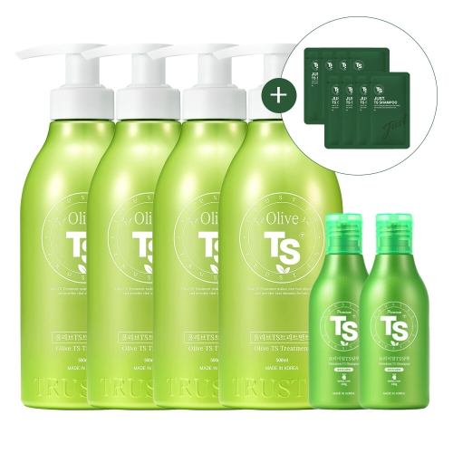  올리브 TS 트리트먼트 500ml 4개+프리미엄 TS 샴푸 100g 2개 6종세트