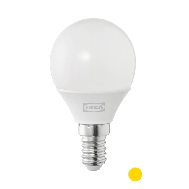이케아 LED SOLHETTA E14 250루멘 구형 전구 1.8W (1개)_이미지