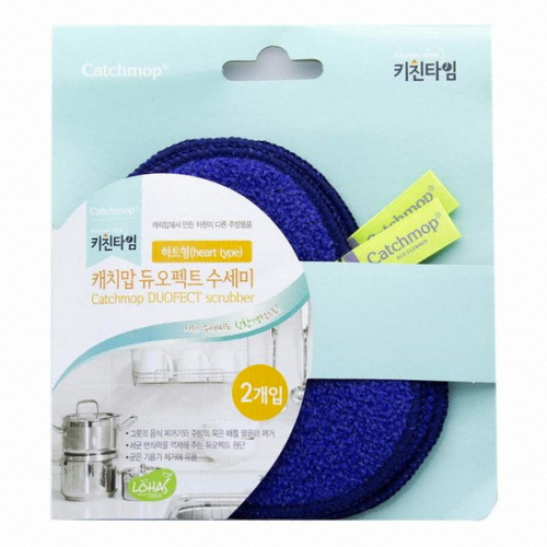 캐치맙 키친타임 캐치맙 듀오팩트 수세미 2개입-하트형