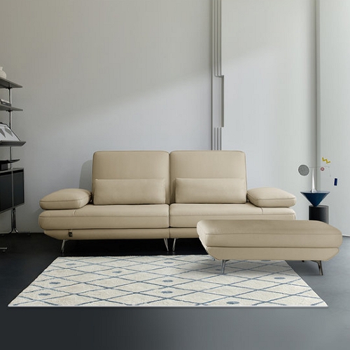 다우닝 플라나 베이직 전체 천연가죽 소파 3인용 (스툴포함)_이미지