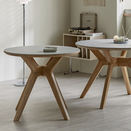 폴인퍼니 아벨로 원목 세라믹 원형 식탁 900