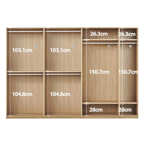 한샘 바이엘채널 거울 붙박이장 행거형 (350cm)_이미지