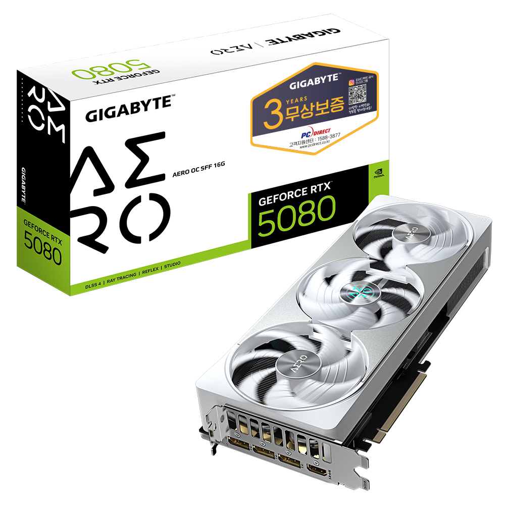 GIGABYTE 지포스 RTX 5080 AERO OC SFF D7 16GB 피씨디렉트이미지입니다. 누르면 해당 게시물로 새창이동합니다.