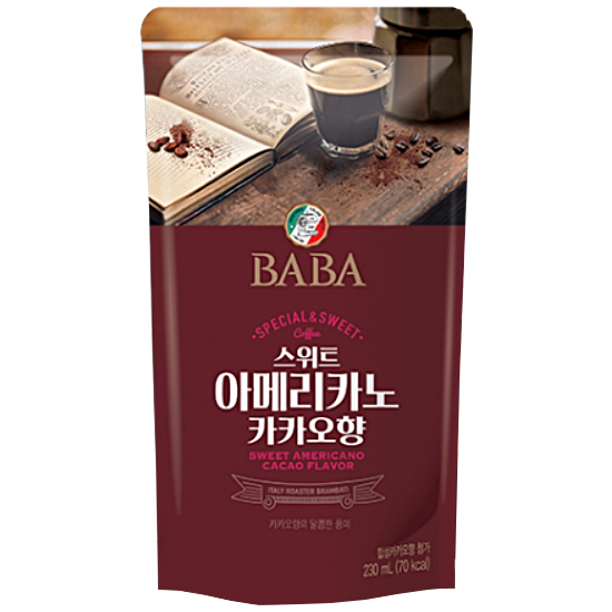 웅진식품 바바 스위트 아메리카노 카카오향 230ml (50개)