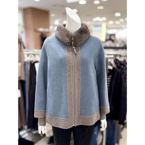 소 이브존01밍크카라넥울캐시핸드메이드재킷TK4GA01BU