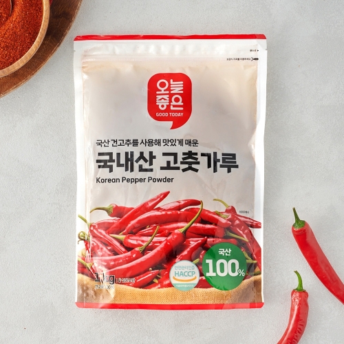  롯데쇼핑 오늘좋은 국내산 고춧가루 1kg [1개]