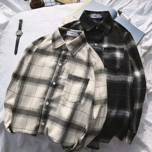 데일리룩 남성 자켓 패턴 체크남방 코디 베이직 WFI0VFZ