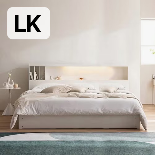 클로드 책장형 4단 수납 LED침대 LK