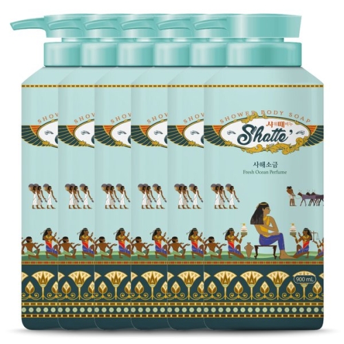 무궁화 샤워때비누 사해소금 샤워 때비누 900ml (6개)