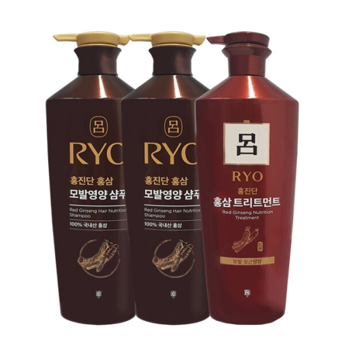 홍진단 홍삼 모발영양 샴푸 820ml 2개+홍진단 홍삼 트리트먼트 820ml 3종세트