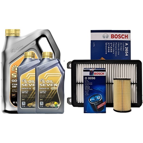 에쓰오일 세븐 골드 #9 C2&C3 5W30 8L + 보쉬필터 현대 올뉴 투싼 TL 2.0 디젤_이미지