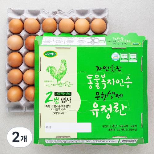세양(주) 자연애찬 동물복지 무항생제 유정란 30구 (2개)_이미지
