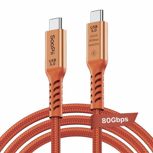 SooPii USB4.0 80Gbps PD PPS C to C타입 240W 케이블 S72 (1m)