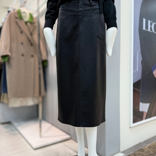 바바패션 더틸버리 페이크 레더 H라인 스커트MTS2N0SK531_DG_이미지