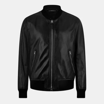 나파 가죽 롱 슬리브 봄버 자켓 블랙 150623437