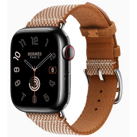 APPLE 워치 시리즈9 41mm 에르메스 Cellular 스페이스 블랙 스테인리스 스틸 (투알 아쉬 싱글투어)_이미지