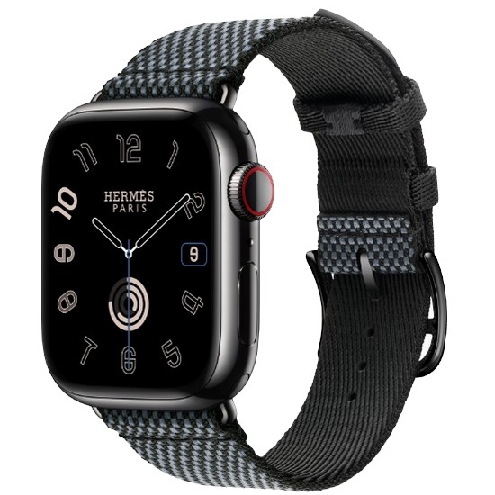 APPLE 워치 시리즈9 41mm 에르메스 Cellular 스페이스 블랙 스테인리스 스틸 (투알 아쉬 싱글투어)_이미지