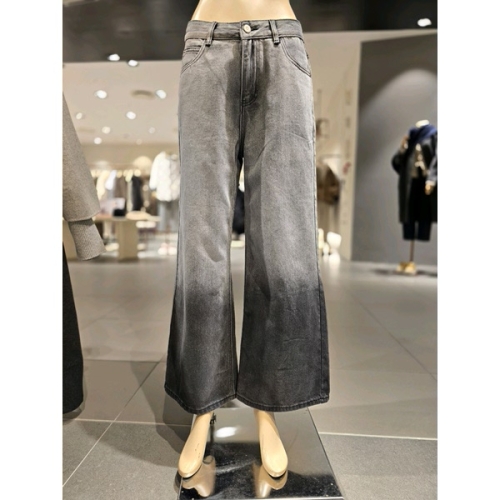 보니스팍스 밑단 워싱 배색 와이드 데님 B1H15DSL070