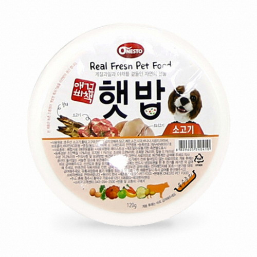 오네스토펫푸드 애견비책 햇밥 소고기 120g (1개)_이미지