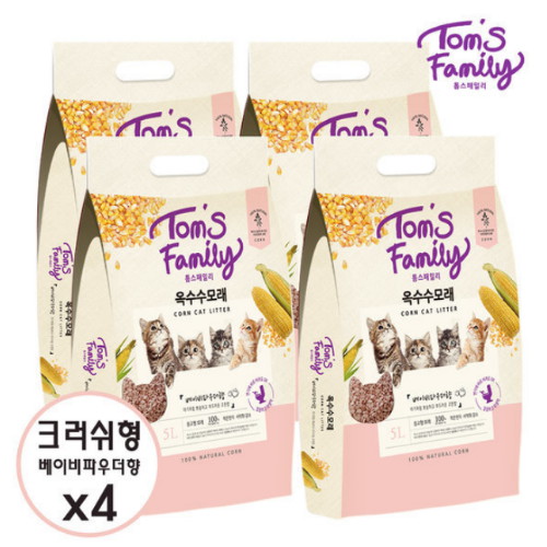 톰스패밀리 옥수수모래 크러쉬 베이비파우더 5L (4개)_이미지