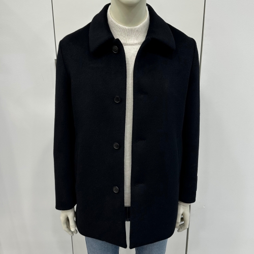 남성 바른자세 캐시미어 블렌딩 하프 코트_ABF4CG1102 BK