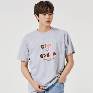 키밍 GIVE ME CHOCO 발렌타인 그래픽 캐쥬얼 반팔티 W7DDF23_이미지