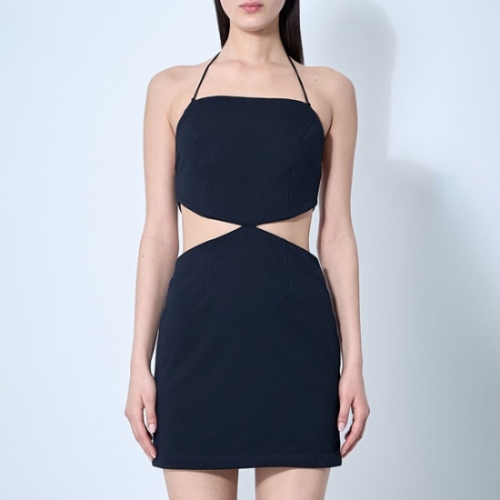 로크 컷아웃 캐미솔 스트랩 크레페 스퀘어넥 R6CA275 VM 06NAVY