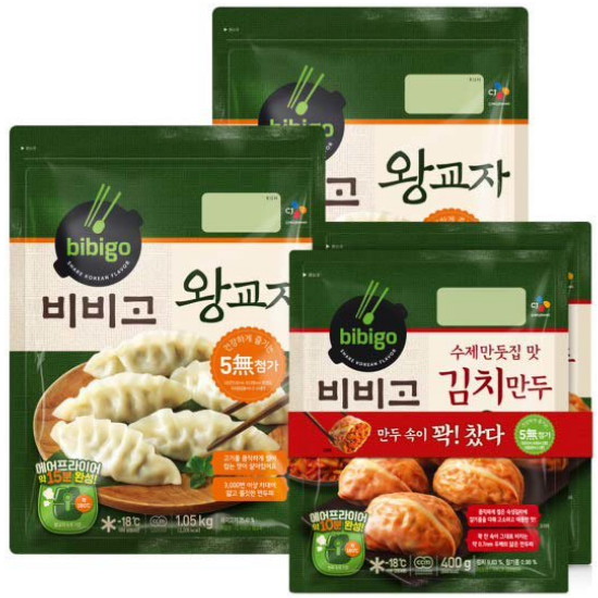 CJ제일제당 비비고 왕교자 1.05kg x 2개+수제만둣집 맛 김치만두 400g x 2개 (1세트)