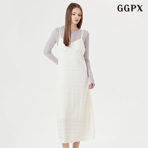  GGPX 플라워 패턴 뷔스티에 페미닌 롱 원피스 GOCOW028D