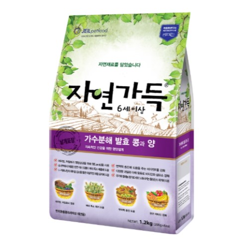 제일펫푸드 자연가득 6세이상 가수분해 발효콩과 양 1.2kg (1개)