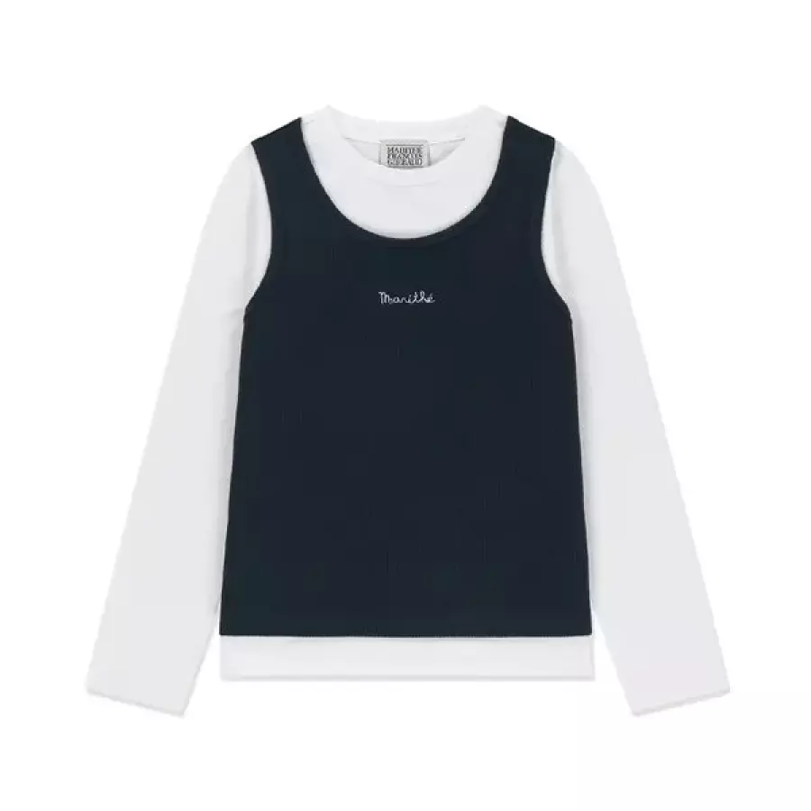 키즈 KIDS W 2 IN 1 LAYERED LONG SLEEVE TEE navy MFE46FLS101NVY