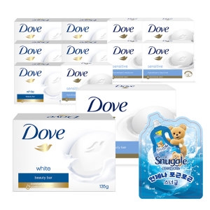 도브 비누 대용량 화이트바 135g 6개 + 센서티브바 6개 + 증정_이미지