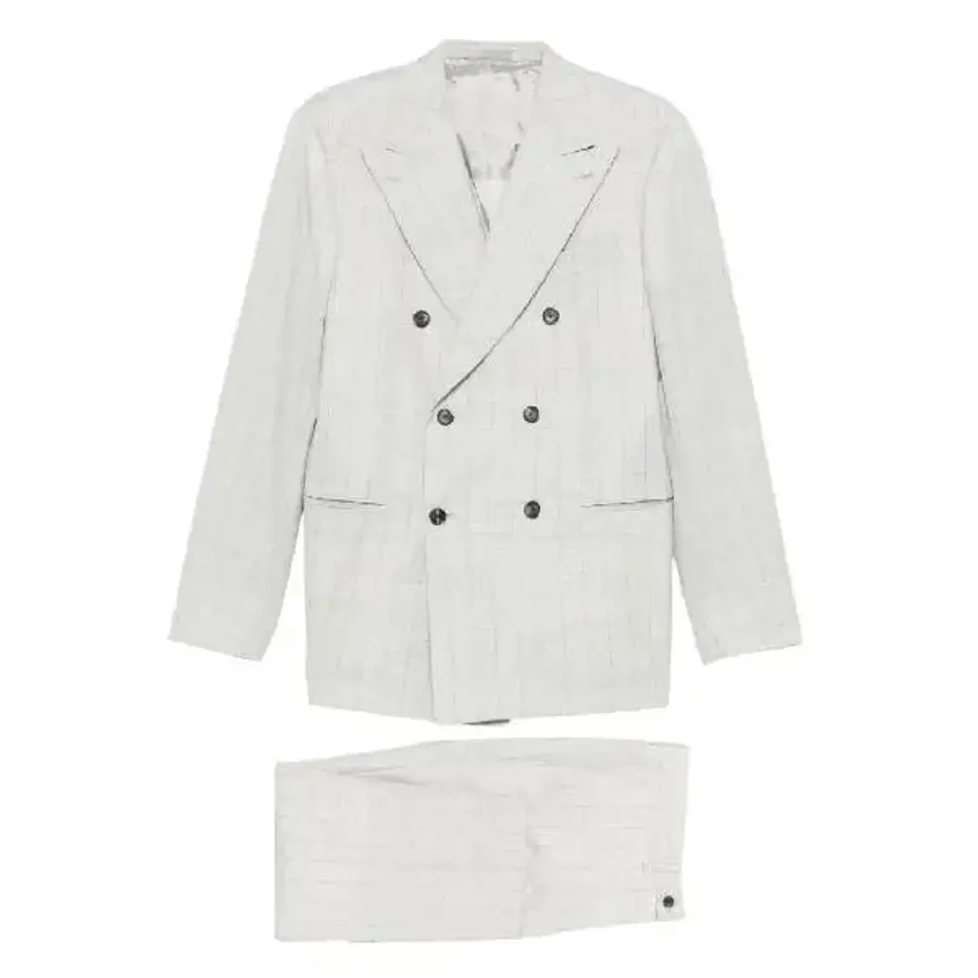 카루소 노르마 체크 패턴 더블 브레스티드 수트 509952LN1JD611A TP44_이미지