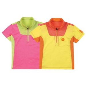 여아동 배색 흡습 등산 반팔 반집업 티셔츠 1542TK706G