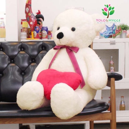 똥꼬베베 욜로앤휘게 행복해 아이보리 큰곰인형 (130cm)_이미지