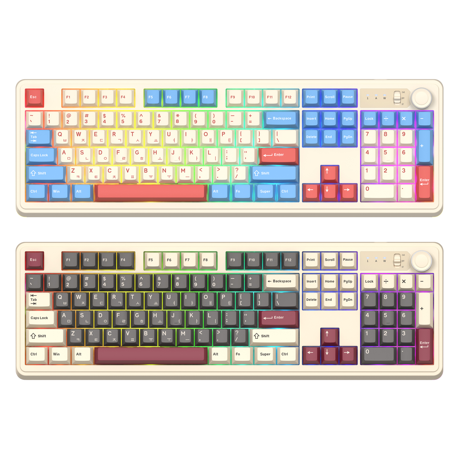 앱코 AF108PRO ABKO x SOAI 콜라보 3모드 기계식 코랄블루 (소복눈축)_이미지