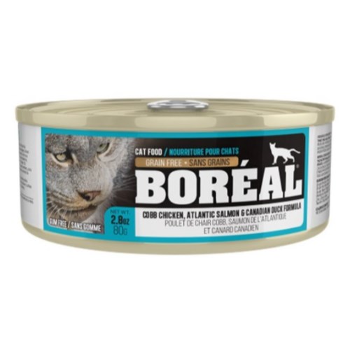 보레알  캣 치킨&연어&오리 캔 80g (12개)