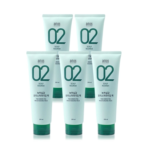 아모레퍼시픽 아모스프로페셔널 녹차실감 인텐시브 모이스처 팩 250ml (5개)