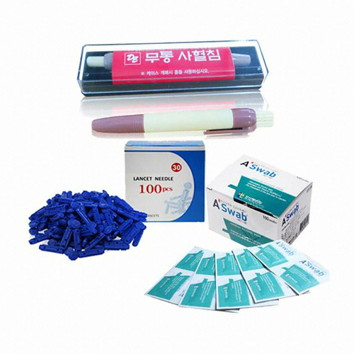 디이메디칼 PVC 무통 사혈기 DE-PVC01 (기본구성+란셋100개+알콜솜100개)_이미지