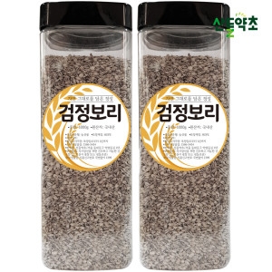 산들약초 국산 검정보리 1kgx2통 검은보리쌀 흑보리 블랙보리 잡곡 햇보릿쌀_이미지