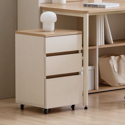 코튼 3단 보조서랍 이동식 책상 서랍장 350