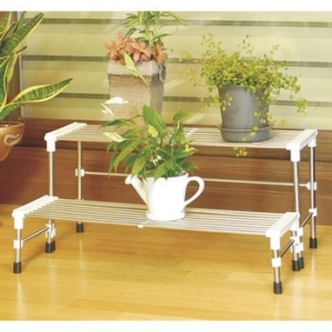 웰라이프 동영화분정리대2단 화분 정리대 진열대 선반 다이