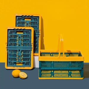 수납정리함 감성캠핑용품 손잡이 접이식 트렁크정리함 폴딩바구니