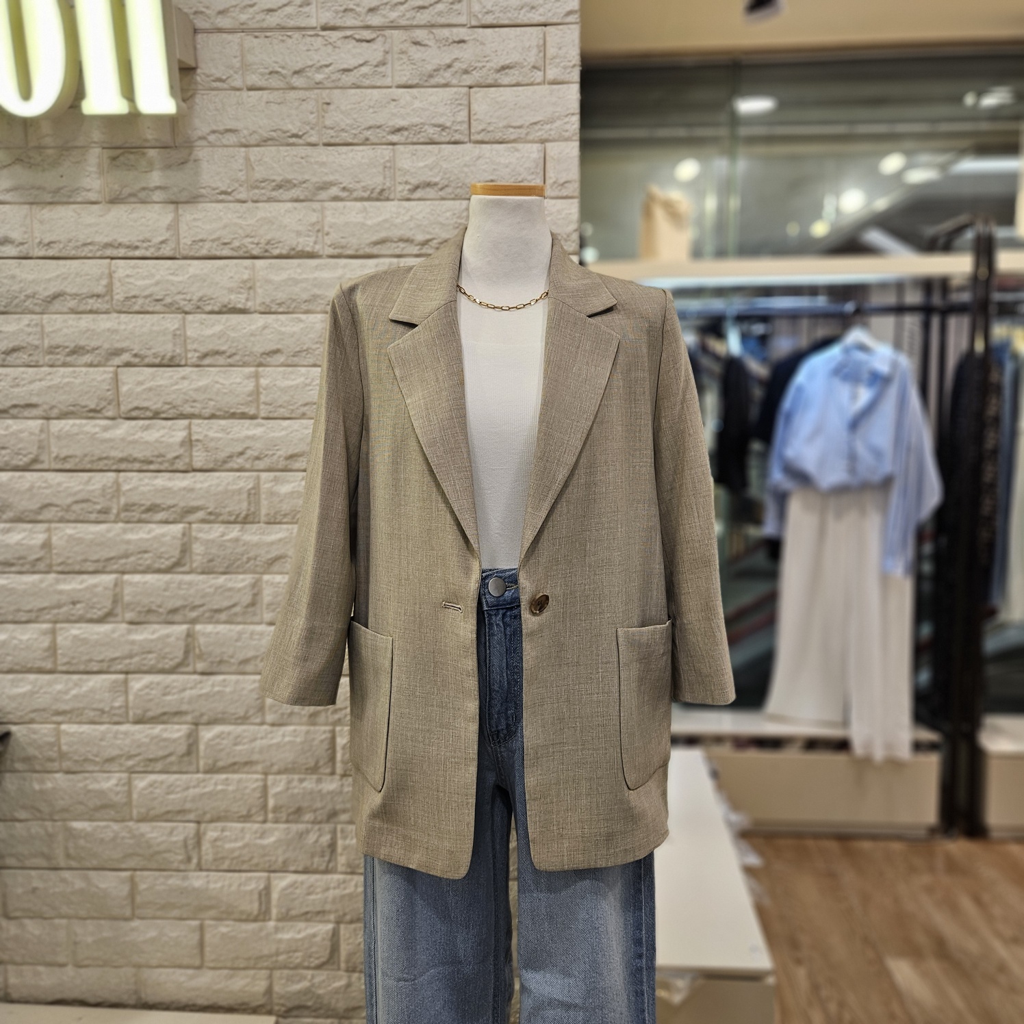 트렌드컬렉션 소매배색 7부재킷 TRJQ25504