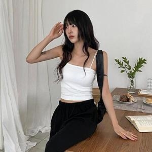 셀러허브 패션 VY 여자 여름 베이직 스판 끈나시_WT31080_이미지