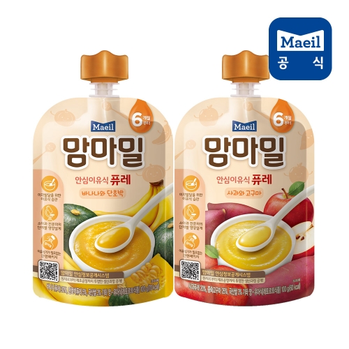 맘마밀 바나나단호박 100g + 사과와고구마 100g 각 10팩