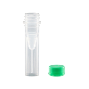 마이크로 스크류튜브 0.5ml 투명 일반캡 미체결 초록 스커트 HBS005CSXG1SF 500개 204051_이미지