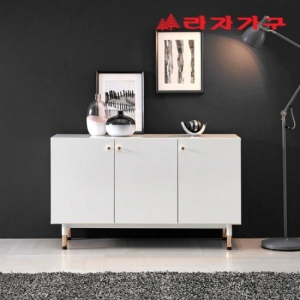  라자가구 리플리 휘게 골드 높은 거실장 1200