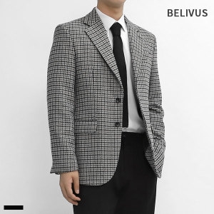 빌리버스 남자 자켓 BVOT068 울 패턴 정장 아우터 블레이저
