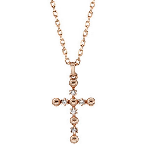 티르리르 14K 핑크골드 크로스 목걸이 TNSK4P20536M